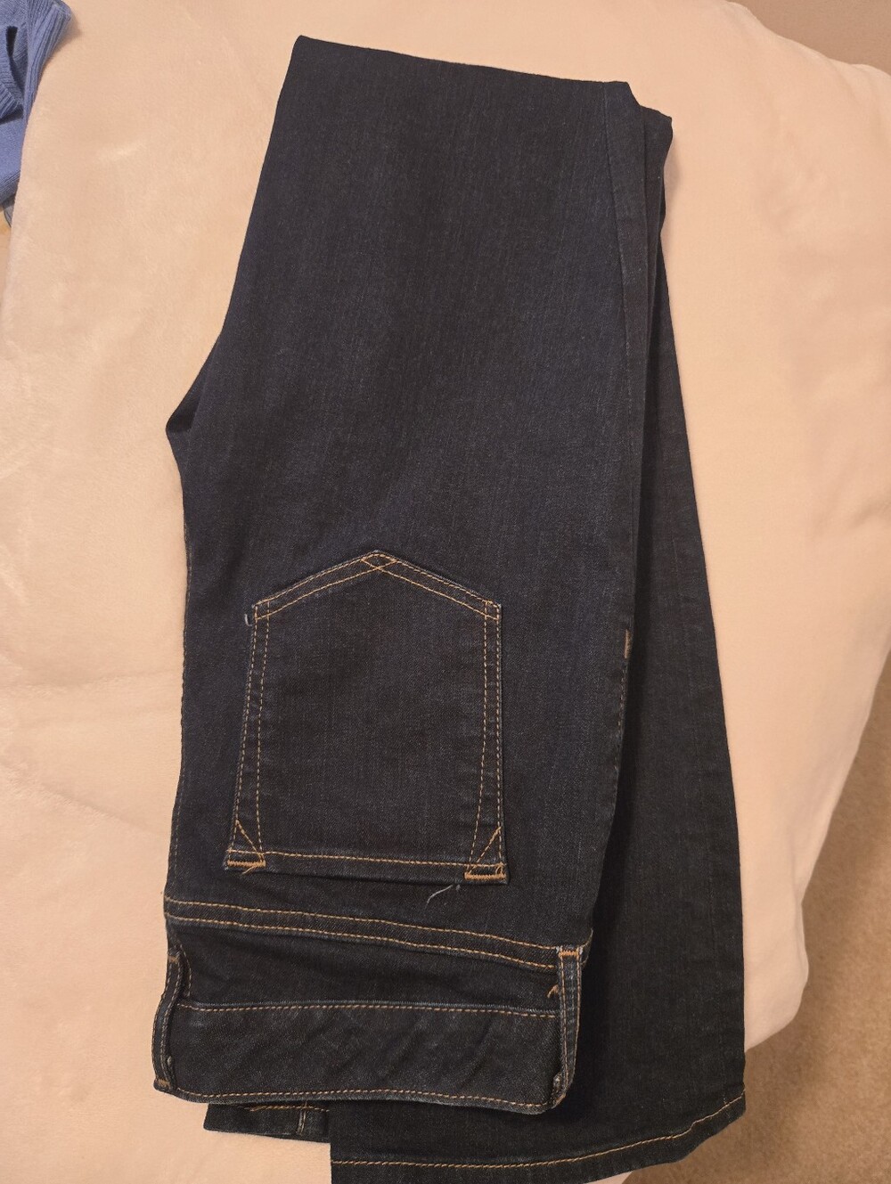 Womens Dark Indigo Jeans with Contrast Stitching